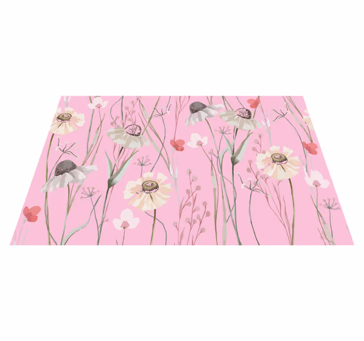 Individual mesa original patrón floral rosa - TenVinilo