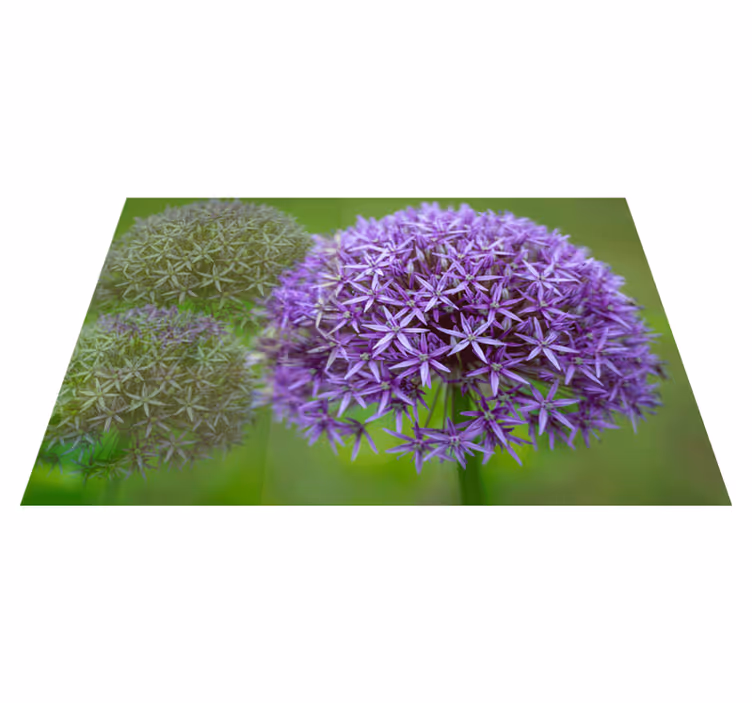 Individual mesa patrón flores púrpuras vibrantes - TenVinilo