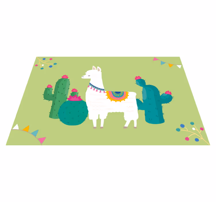 Individual mesa infantil llama con cactus - TenVinilo