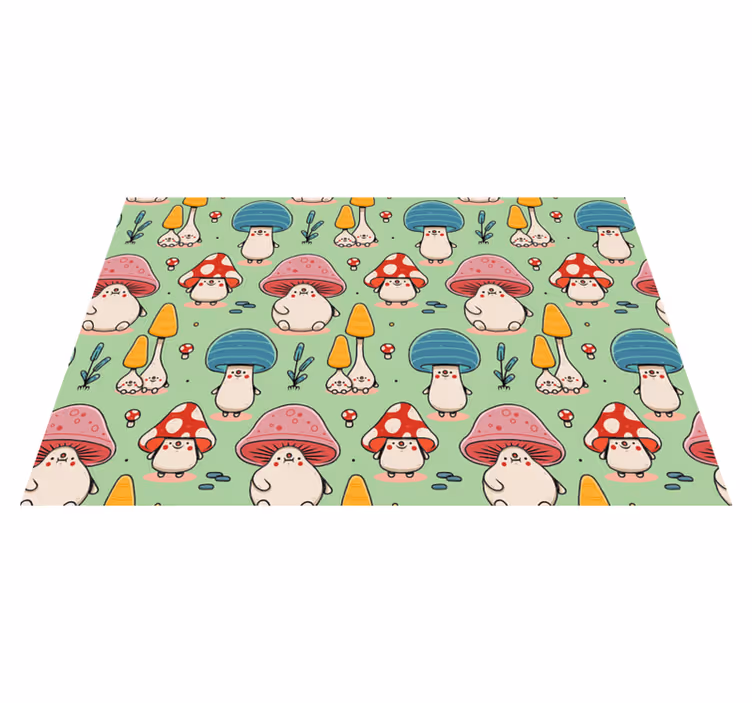 Individual mesa infantil personajes de hongos adorables - TenVinilo
