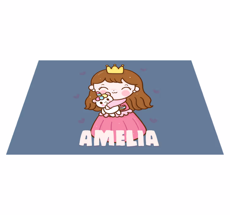 Individual mesa infantil princesa linda con unicornio - TenVinilo