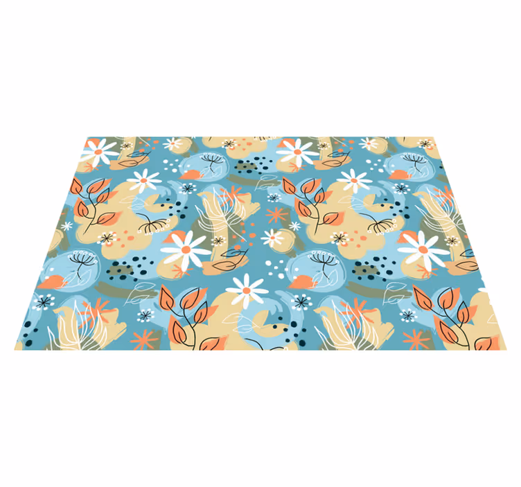Individual mesa moderno con diseño floral - TenVinilo