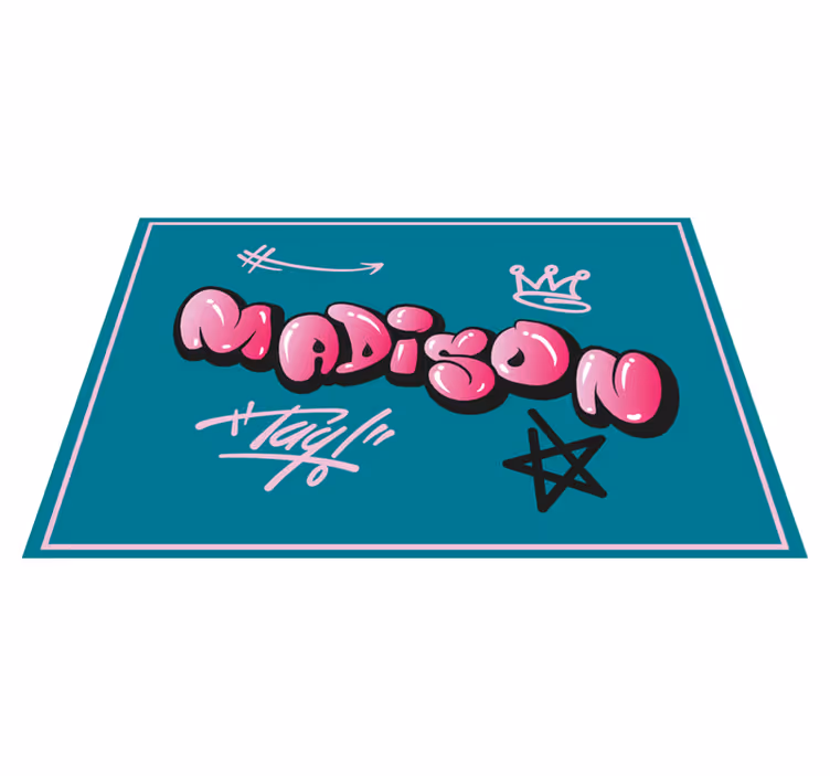 Mantel individual personalizable Graffiti de letras frescas rosa - TenVinilo