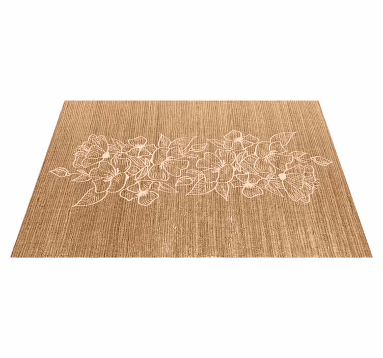 Individual mesa patrón superficie floral en relieve - TenVinilo