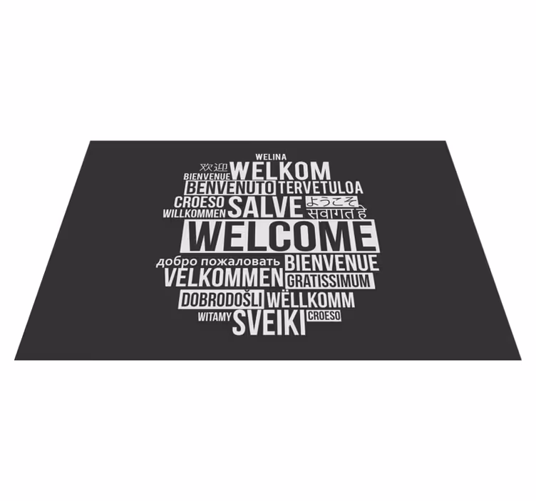 Individual mesa frases diseño multilingüe bienvenido - TenVinilo