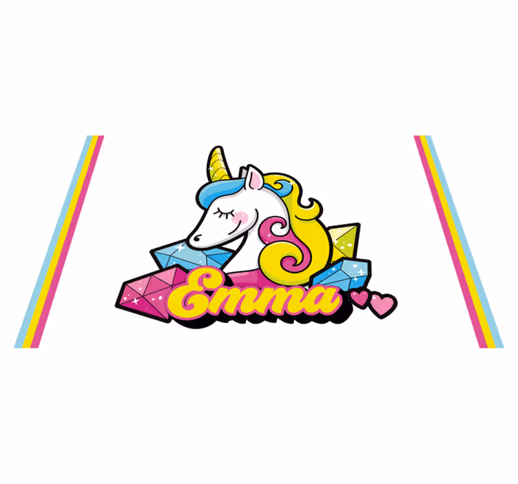 Individual mesa infantil tema unicornio gemas - TenVinilo