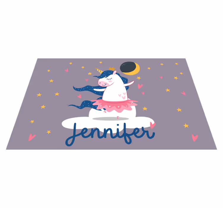 Mantel individual personalizable Bailarina unicornio en la nube - TenVinilo