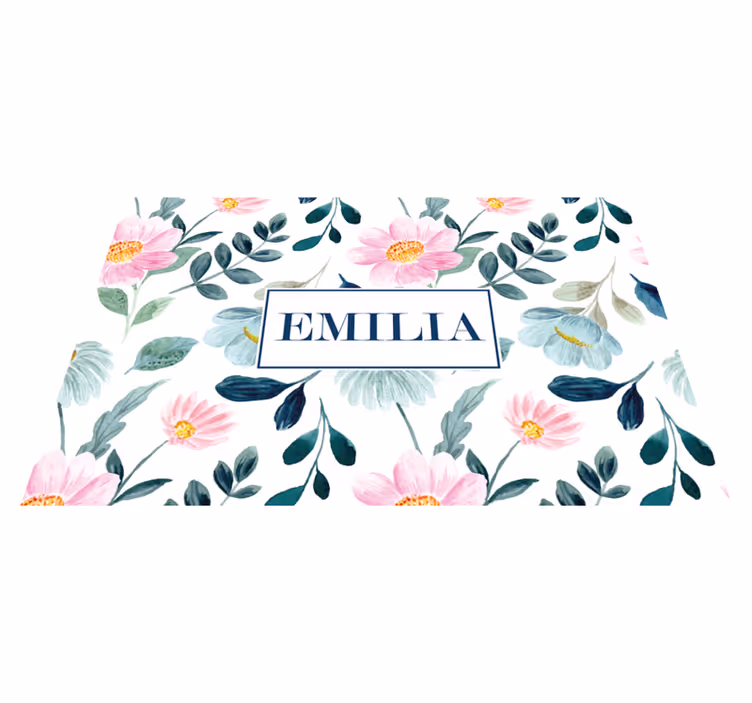 Individual mesa personalizable florales personalizados - TenVinilo