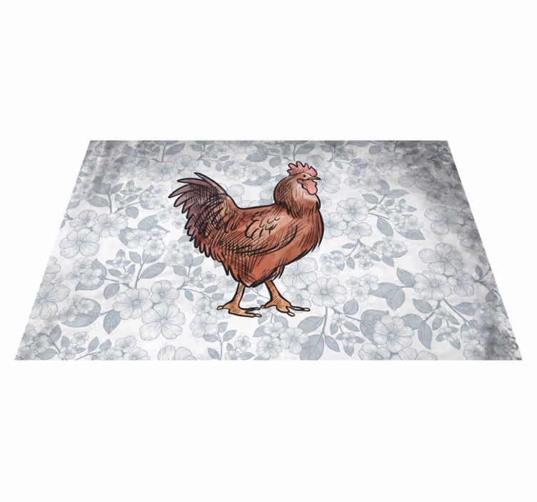 Individual mesa original ilustración de pollo rústico - TenVinilo