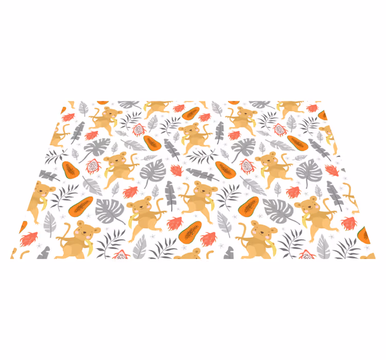 Individual mesa infantil patrón de animales adorables - TenVinilo
