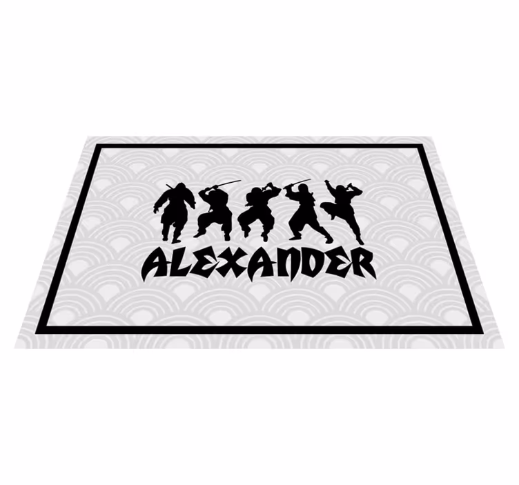 Individual mesa personalizable siluetas ninja warrior - TenVinilo