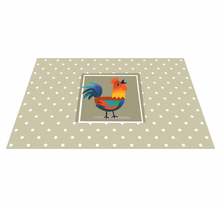 Individual mesa infantil arte del gallo colorido - TenVinilo