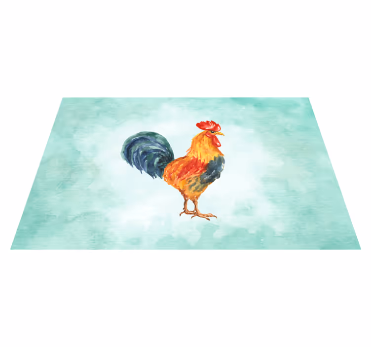 Individual mesa original ilustración de gallo colorido - TenVinilo