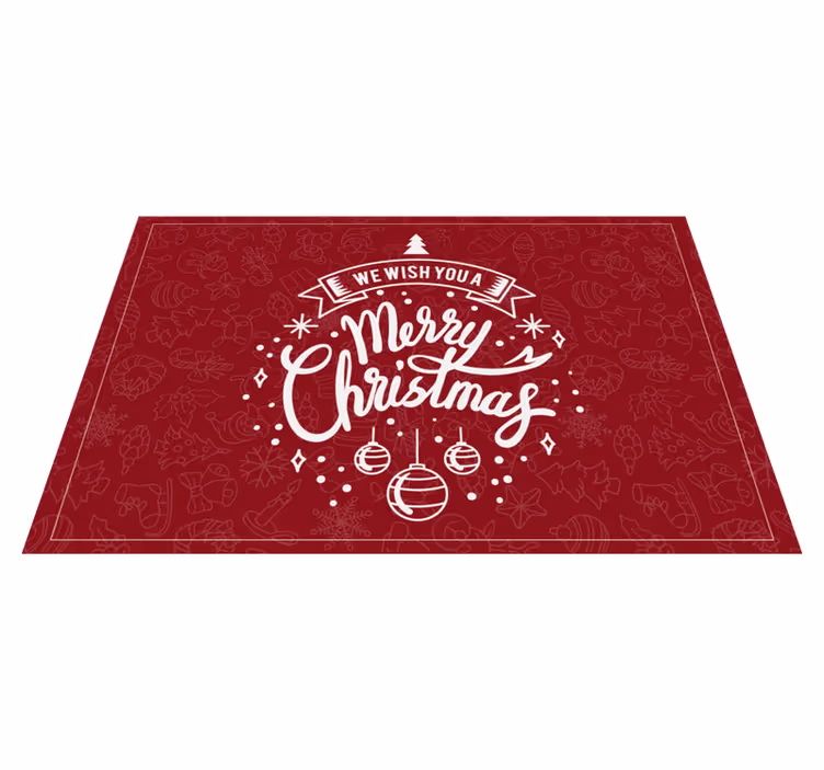 Individual mesa navideño saludo festivo rojo - TenVinilo