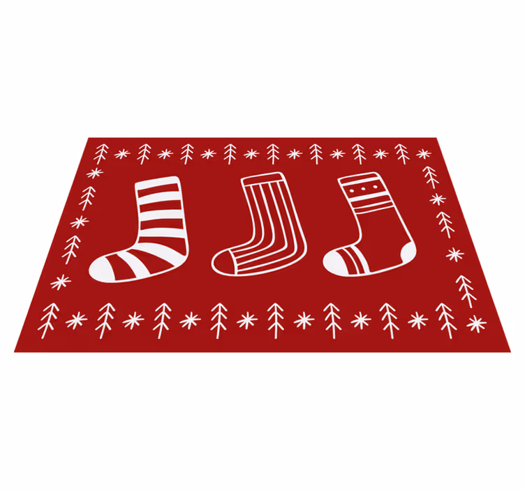 Mantel individual navideño Bordado de adornos navideños - TenVinilo