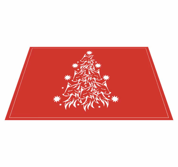 Individual mesa navideño Árbol zorro estilizado - TenVinilo