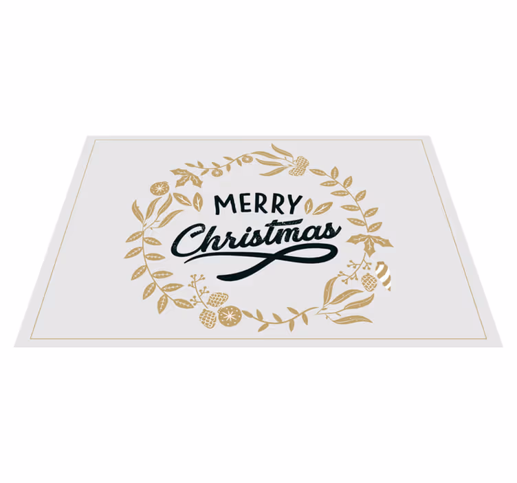 Mantel individual navideño Bordado floral navidad - TenVinilo