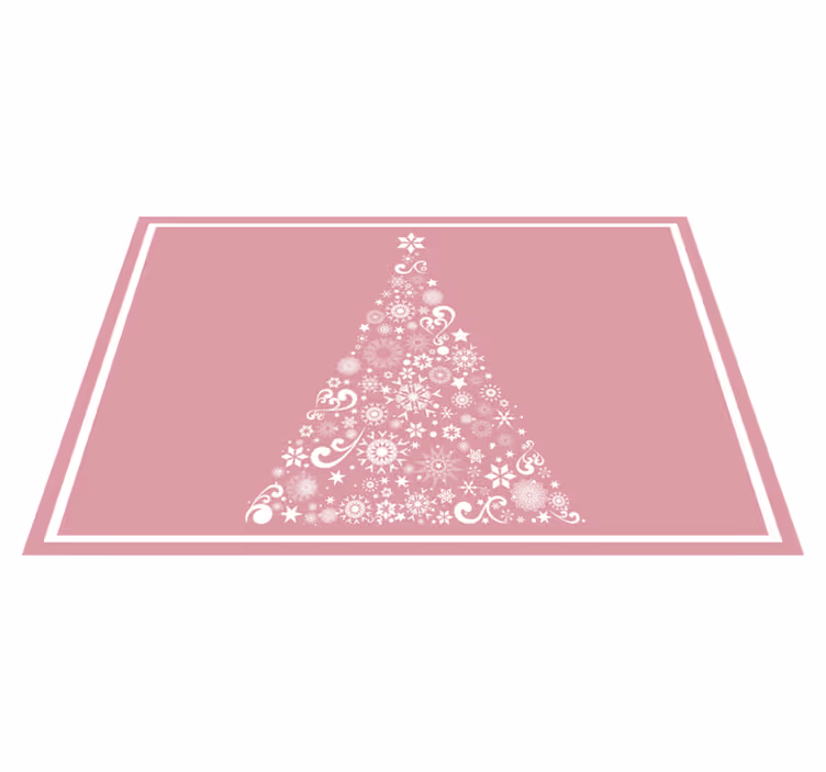 Mantel individual navideño árbol festivo en rosa - TenVinilo