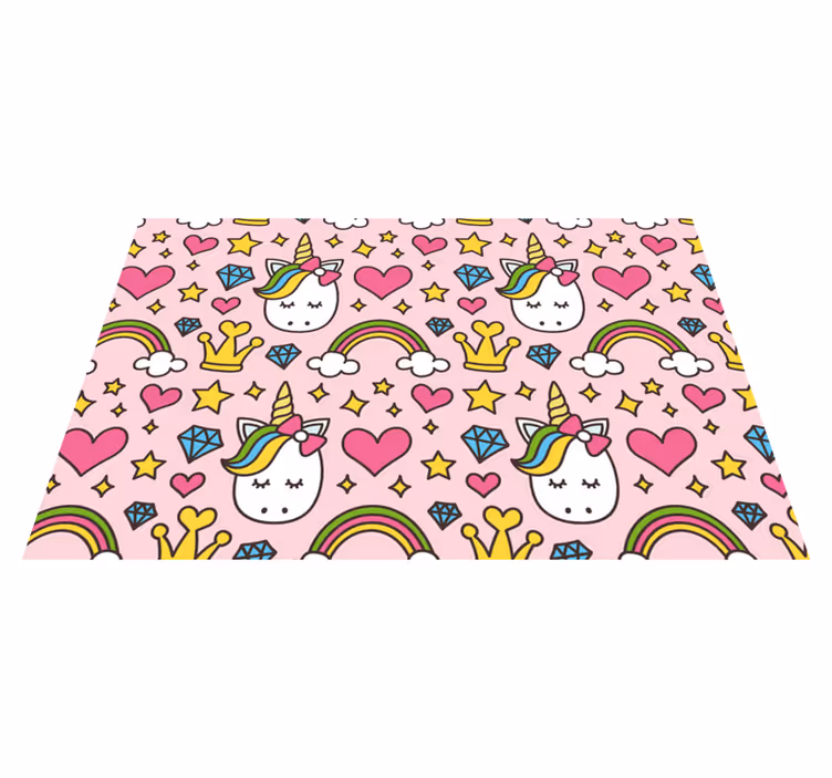 Individual mesa infantil patrón de unicornio lindo - TenVinilo