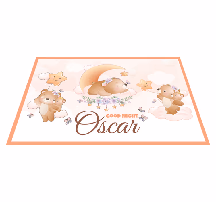 Mantel individual infantil Lindo oso para niño con nombre - TenVinilo