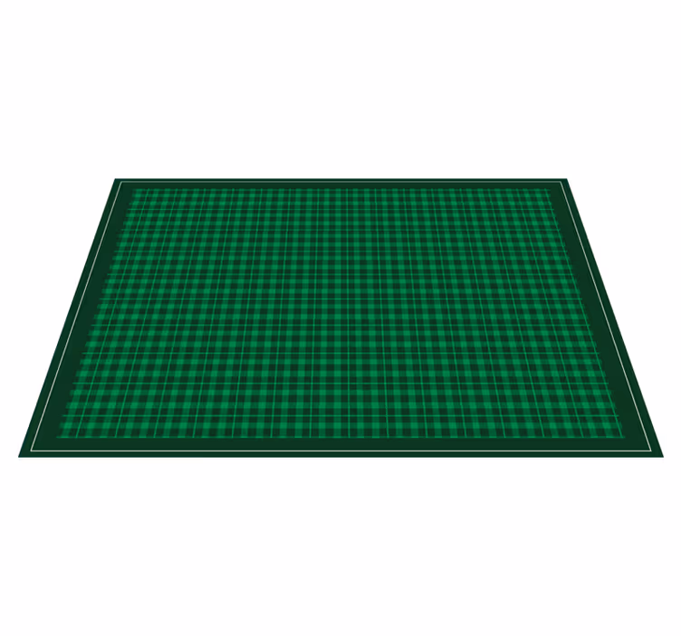 Individual mesa patrón superficie a cuadros verdes - TenVinilo
