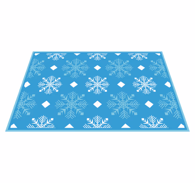 Mantel individual navideño Copos de nieve tonos azules - TenVinilo