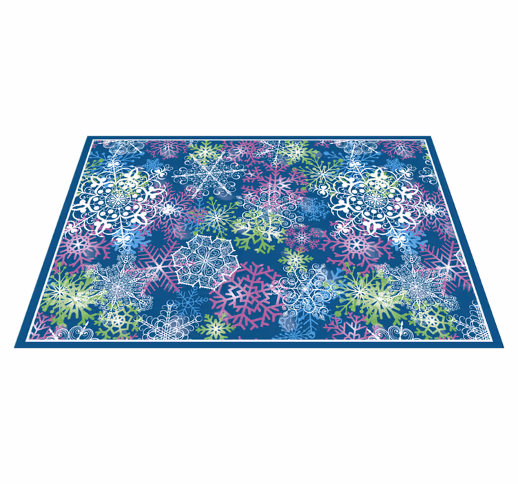Mantel individual navideño Iluminando copos de nieve en azul - TenVinilo