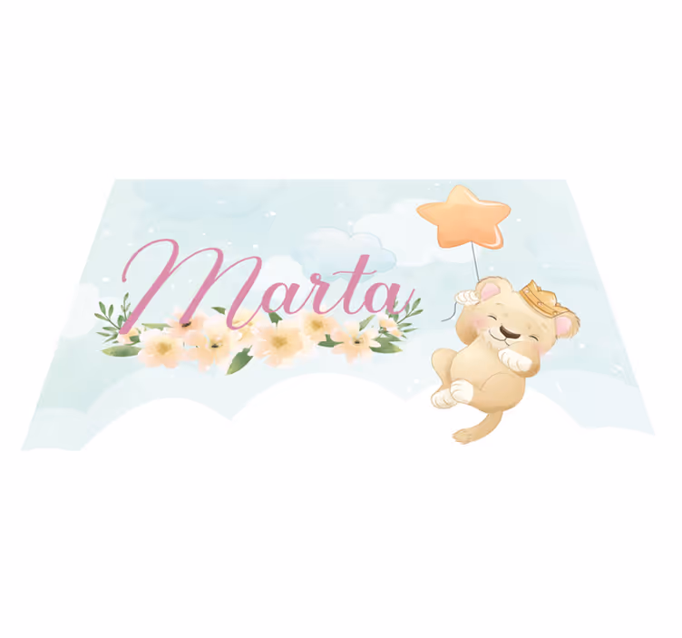 Mantel individual infantil Lindo león para niña con nombre - TenVinilo