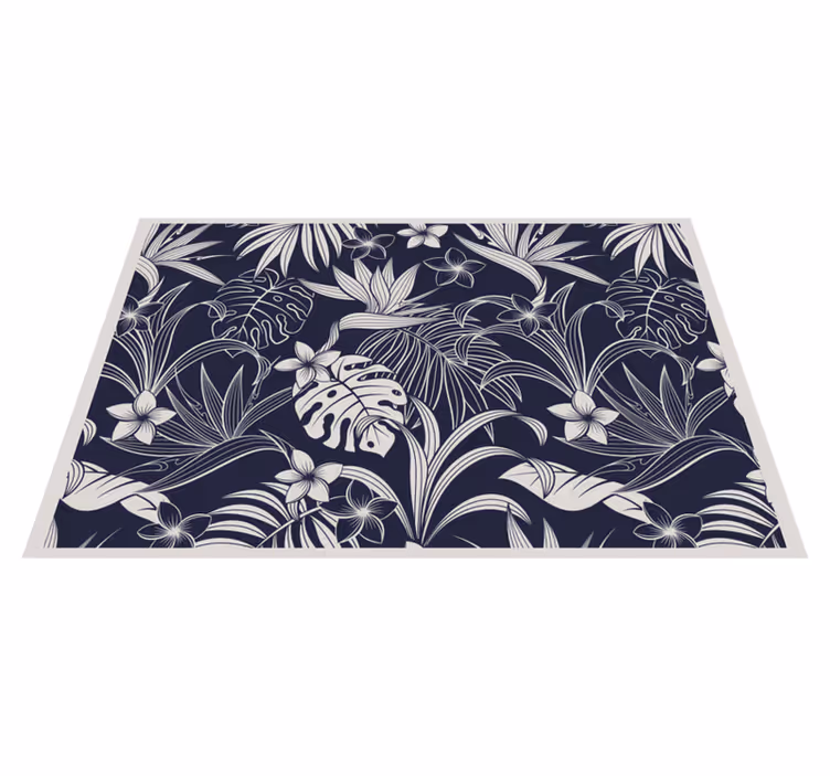 Individual de mesa elegante estampado floral tropical - TenVinilo