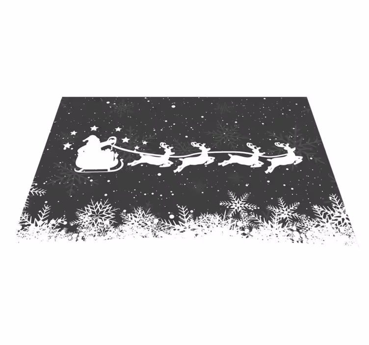Individual mesa navideño trineo de santa y renos - TenVinilo