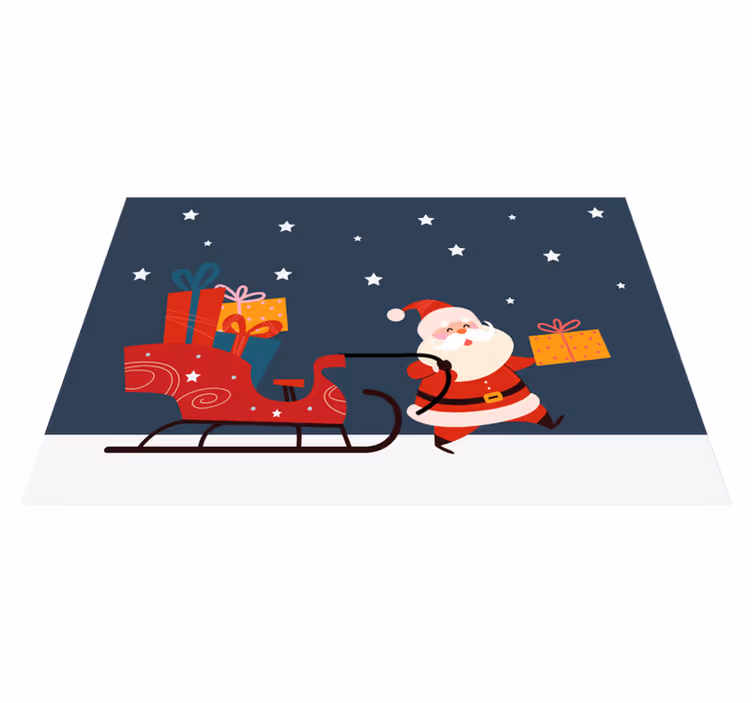 Mantel individual navideño Trineo de dibujos animados con regalos - TenVinilo
