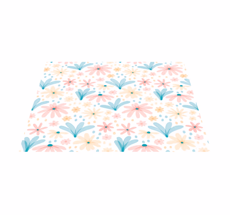 Individual mesa original colores de patrón floral - TenVinilo
