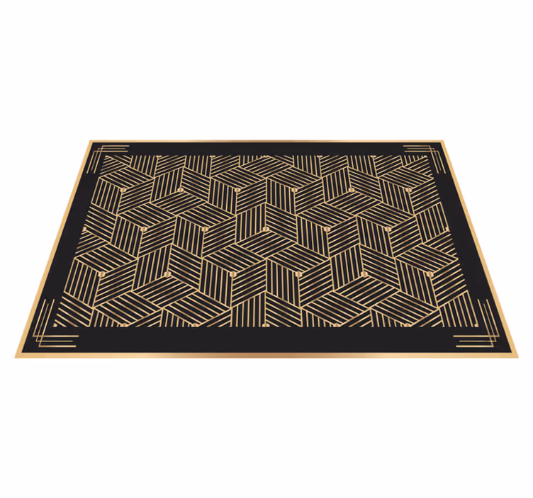 Individual mesa patrón geométrico dorado - TenVinilo
