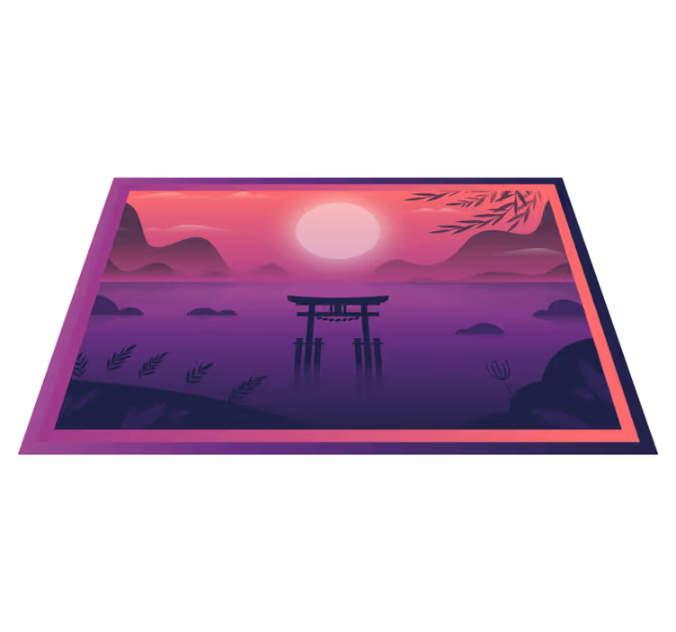 Individual mesa moderno paisaje serene sunset - TenVinilo