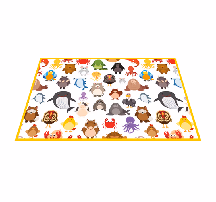 Individual mesa infantil colección de animales coloridos - TenVinilo