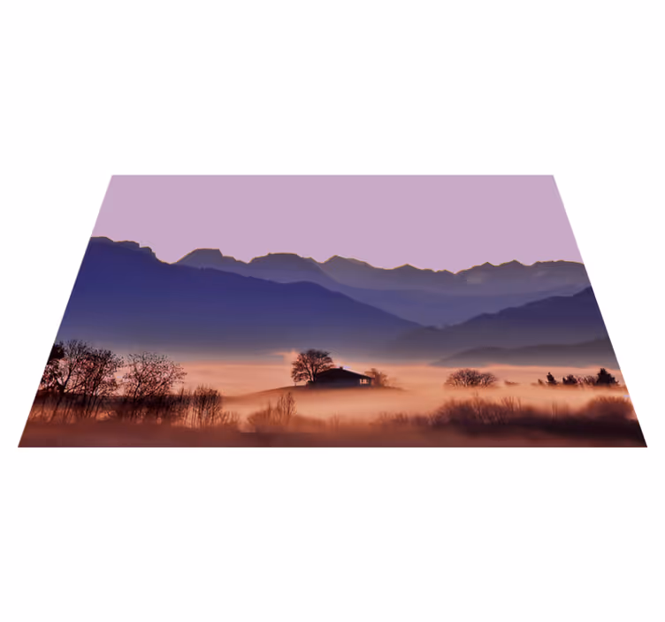 Individual mesa moderno paisaje montañés sereno - TenVinilo