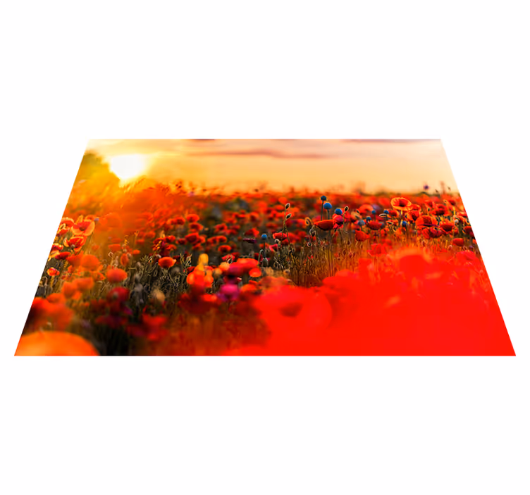 Individual mesa patrón campo de amapolas sereno - TenVinilo
