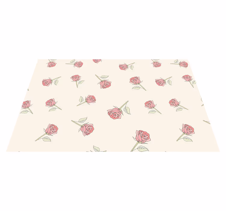 Individual mesa original patrón floral de rosas - TenVinilo