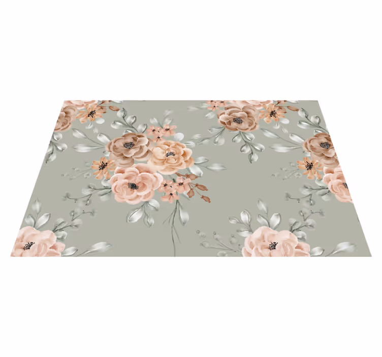 Individual mesa original cuenco con fondo floral - TenVinilo