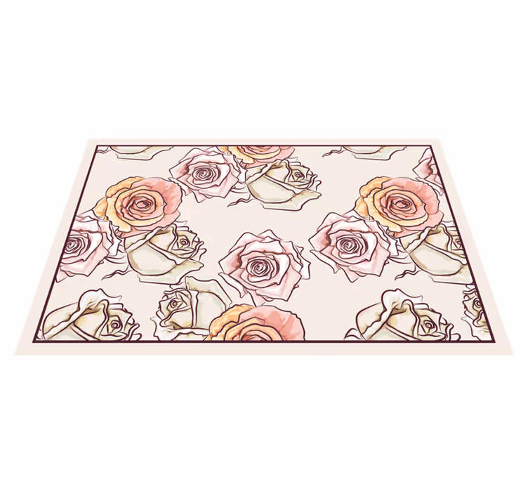 Individual mesa original arreglo floral de rosas - TenVinilo