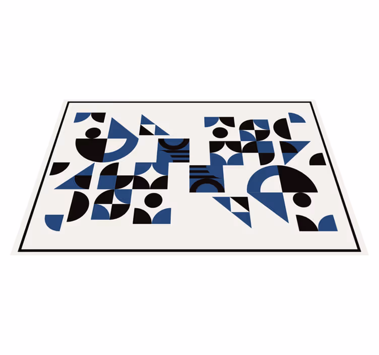 Individual mesa moderno patrones geométricos azules - TenVinilo