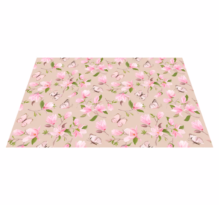 Individual mesa original motivo floral mariposa - TenVinilo