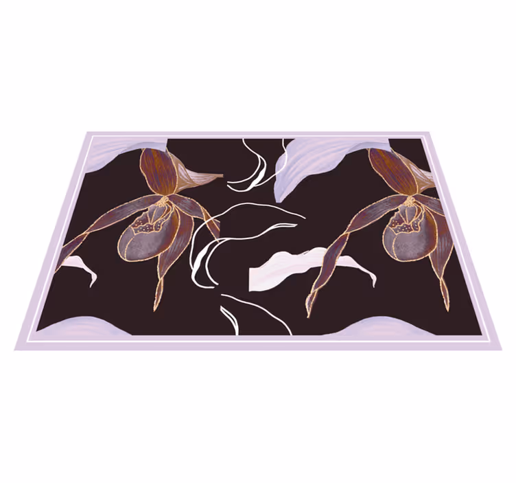 Individual de mesa elegante patrón floral orquídea - TenVinilo