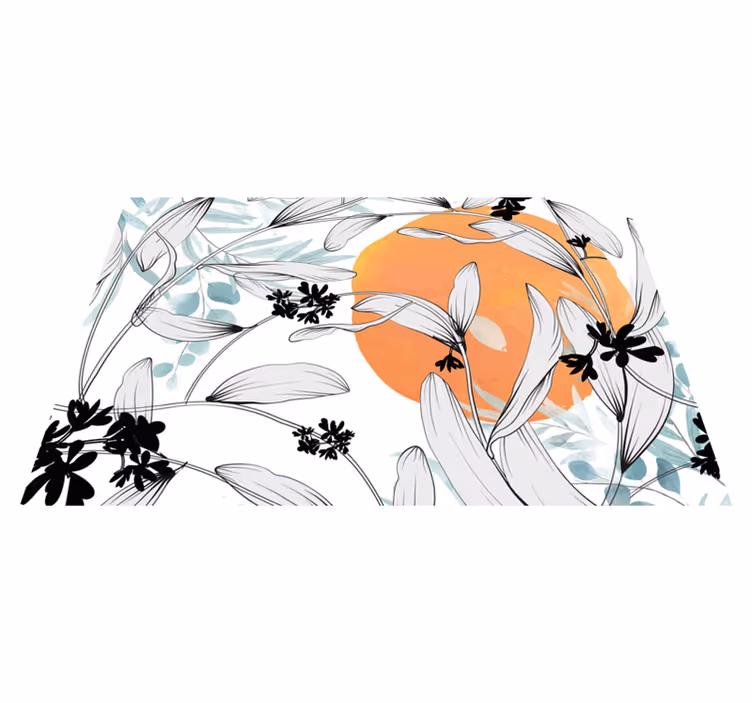 Individual mesa moderno con acento floral inspirado - TenVinilo