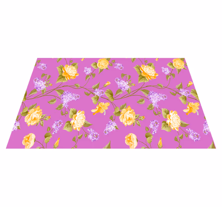 Individual mesa original con patrón floral vibrante - TenVinilo