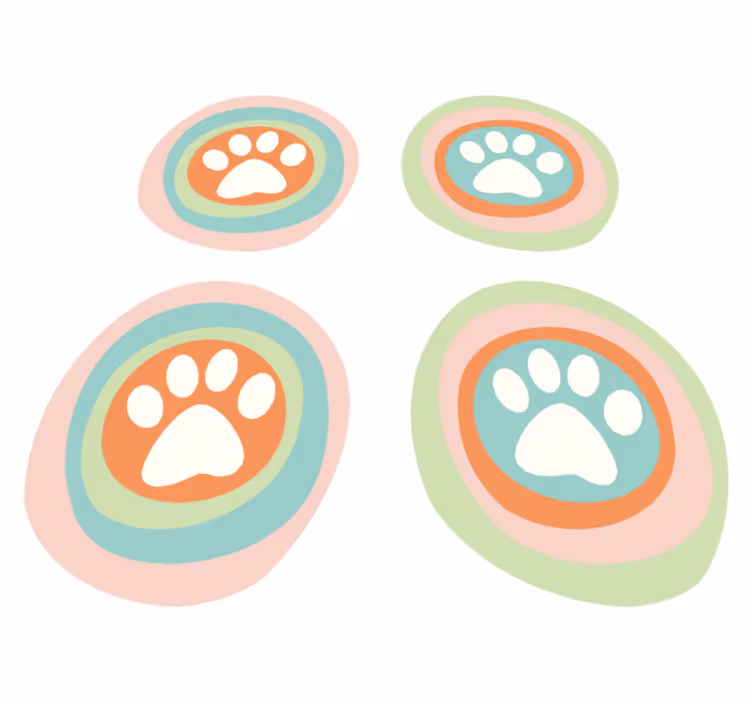 Individual original mesa tazón de patas de mascotas - TenVinilo
