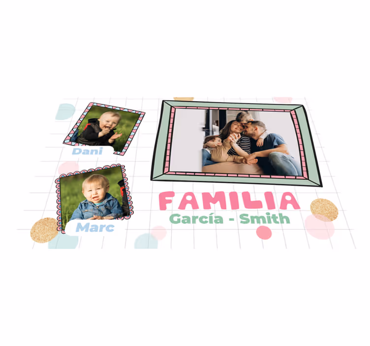 Mantel individual personalizable marcos de familia con nombresMar - TenVinilo