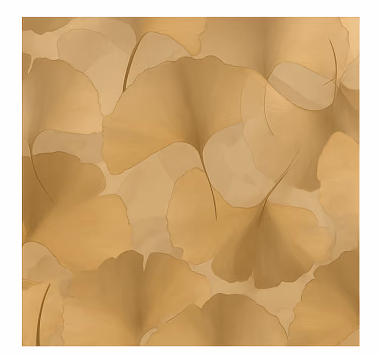 Mural para cocina superposición de ginko dorado - TenVinilo