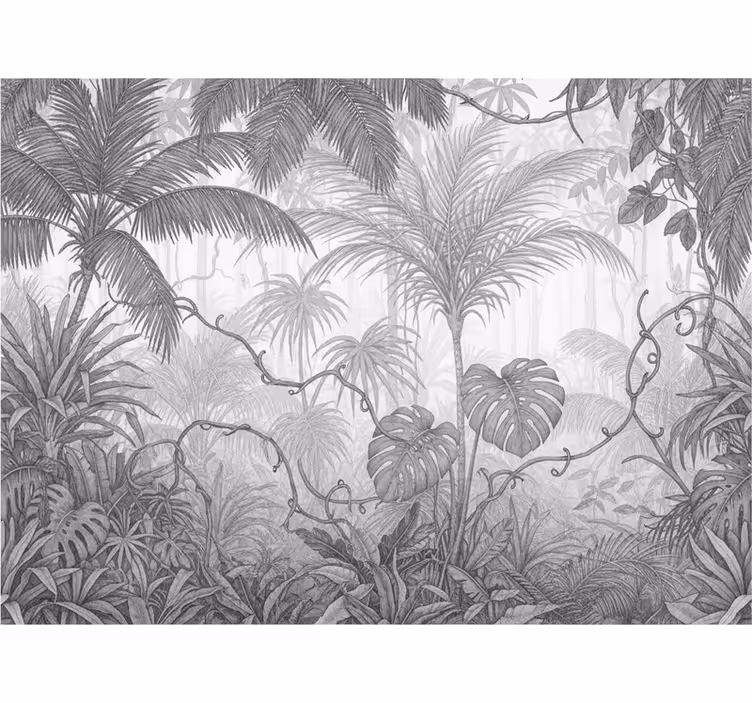 Mural de selva paisaje danzón de nubes - TenVinilo