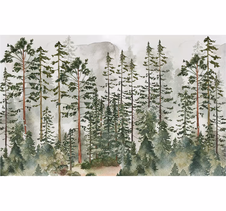Mural de bosque decoración de habitación infantil - TenVinilo